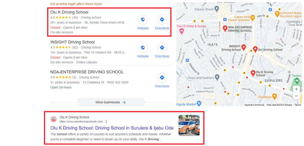 SEO for a Driving School